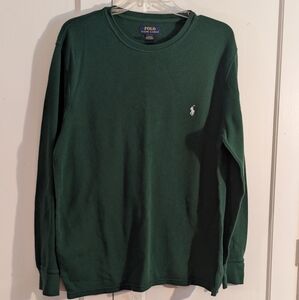 Polo by Ralph Lauren Men's Forest Green Long Sleeve Tee, L, EUC